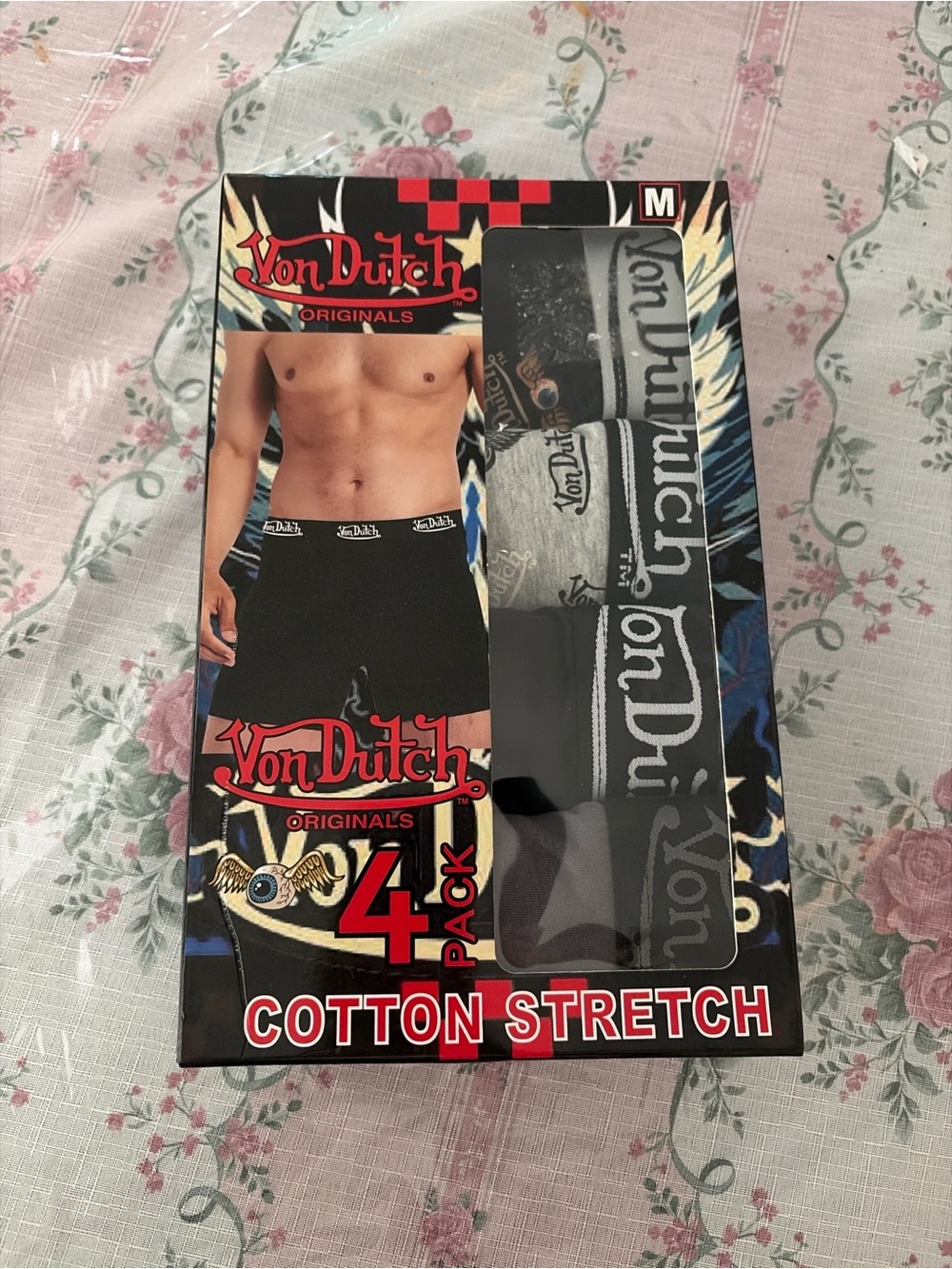 Von Dutch 4-Pack Cotton Stretch Boxer Briefs - Black & Gray